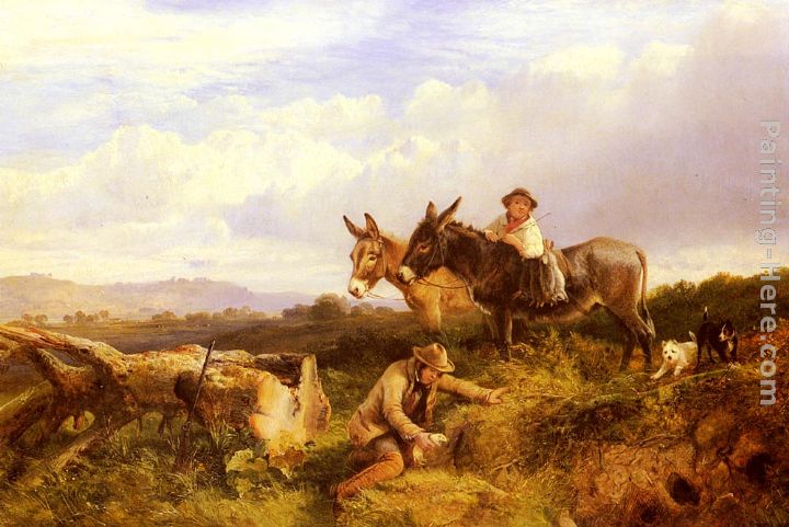 Ferreting In Surrey painting - George Cole Snr Ferreting In Surrey art painting